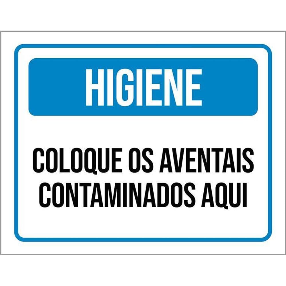 Placa Higiene Coloque Aventais Contaminados Aqui 36X46