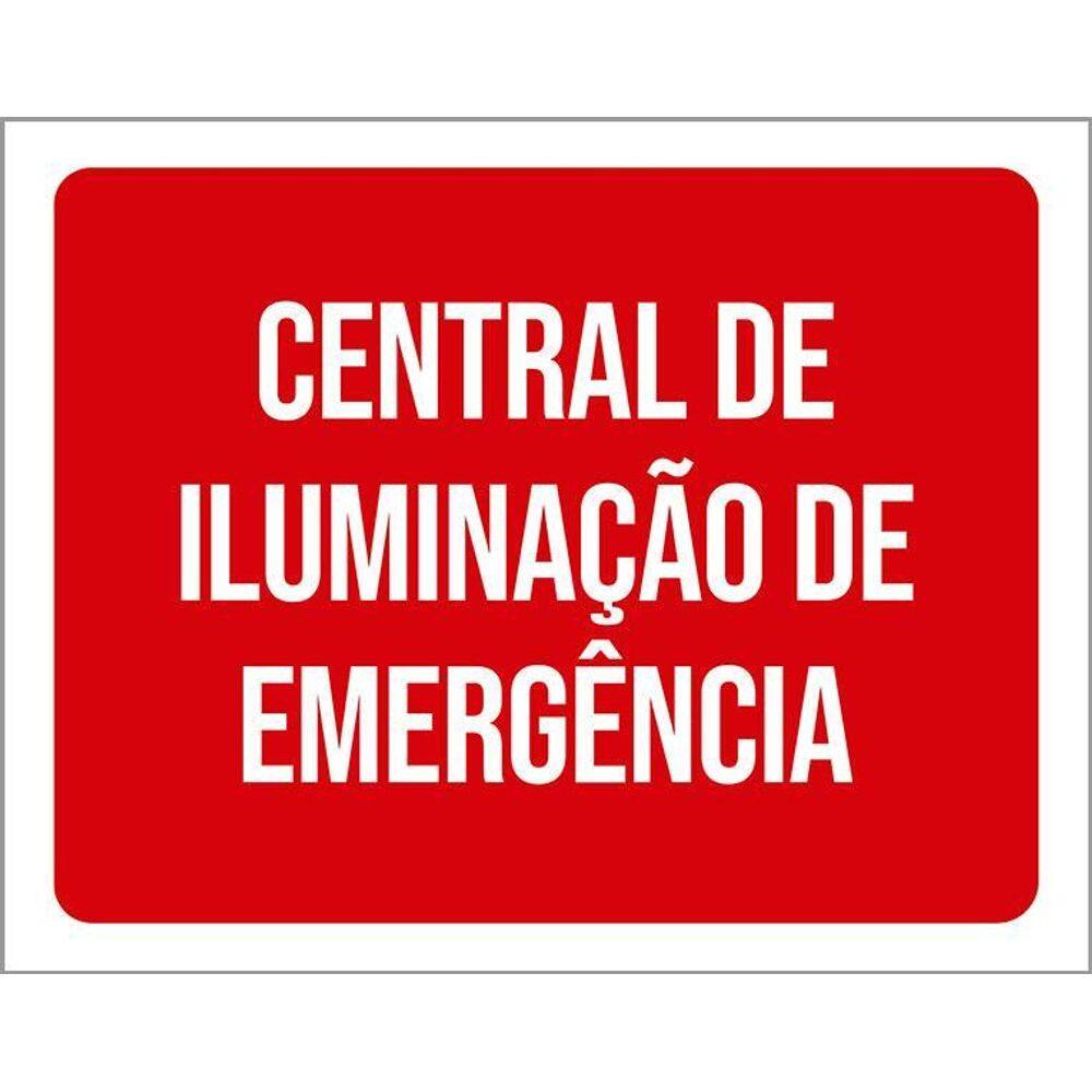 Placa Sinalização Central Iluminação Emergência 36X46