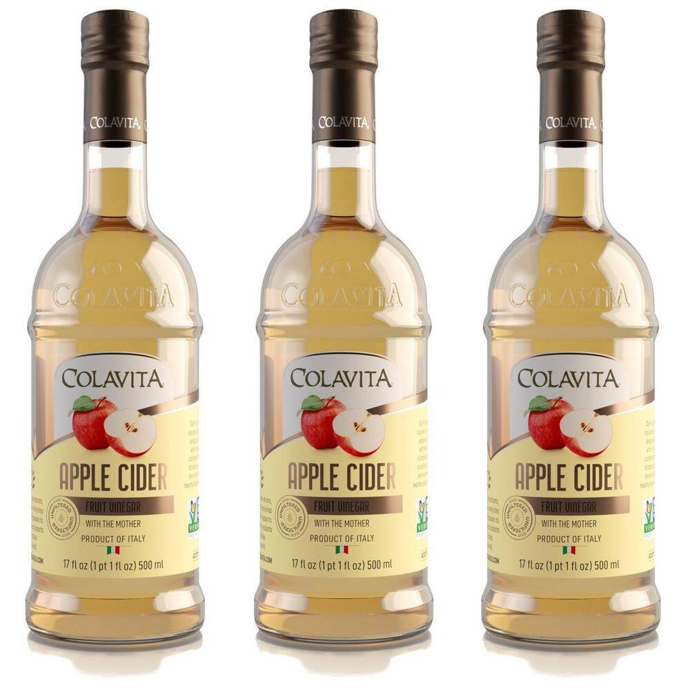 Vinagre De Maçã Não Filtrado Colavita 500Ml 3 Garrafas