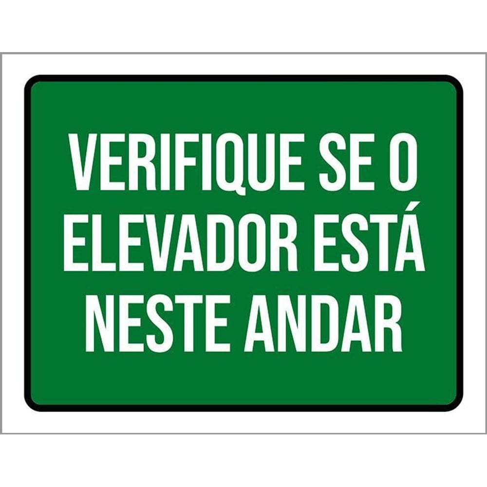 Kit 3 Placas Verifique Se Elevador Estáneste Andar