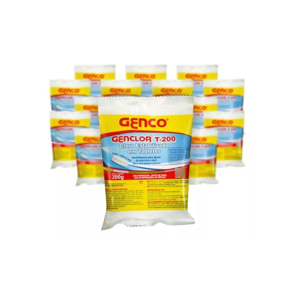 Kit 20 Unidades Genclor T-200 Tabletes Estabilizado