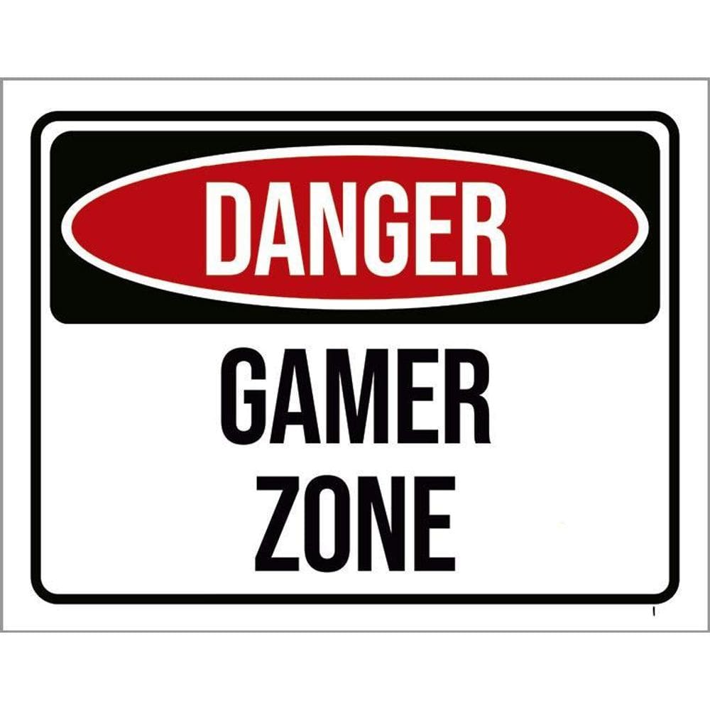 Placa Decorativa - Danger Gamer Zone 36X46