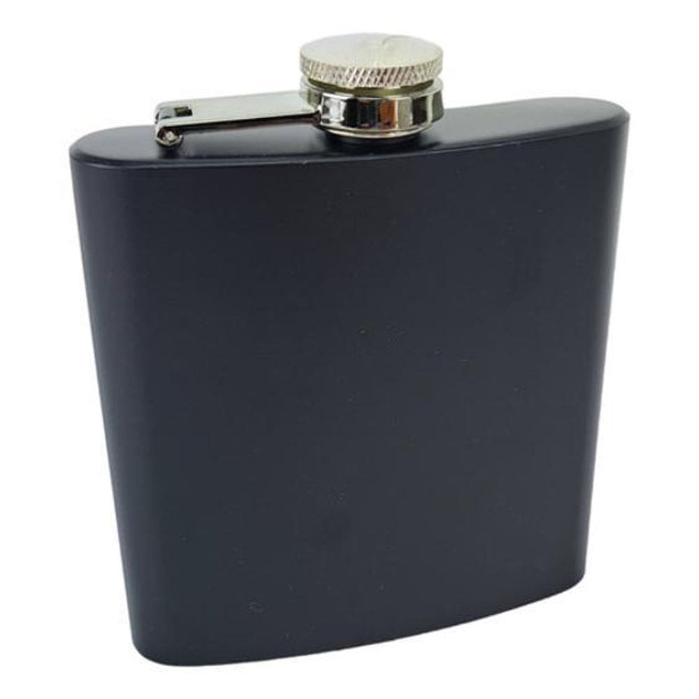 Cantil Inox Preto 180Ml 6 Oz Bebida Whisky Rum