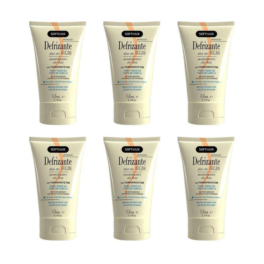 Defrizante Soft Hair 150G Argan - Kit Com 6Un