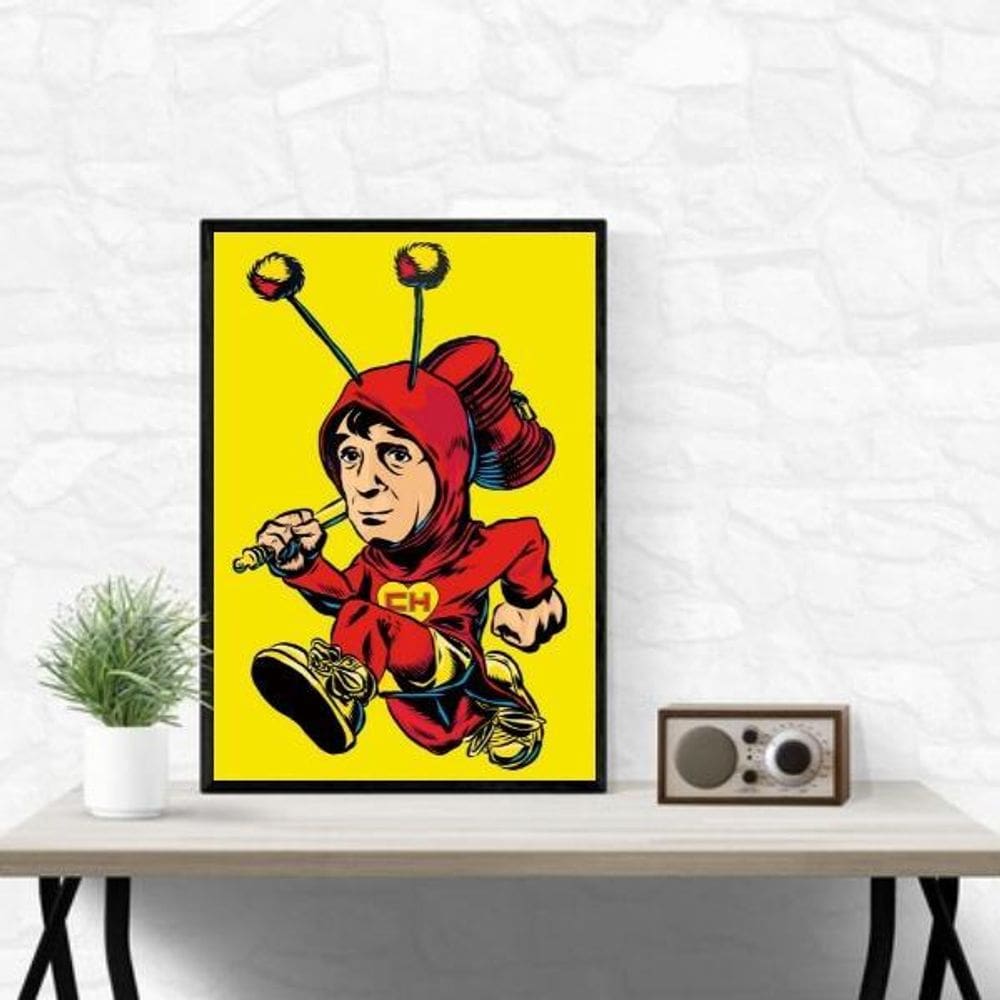 Quadro Decorativo Arte Chapolin 33X24Cm - Com Vidro