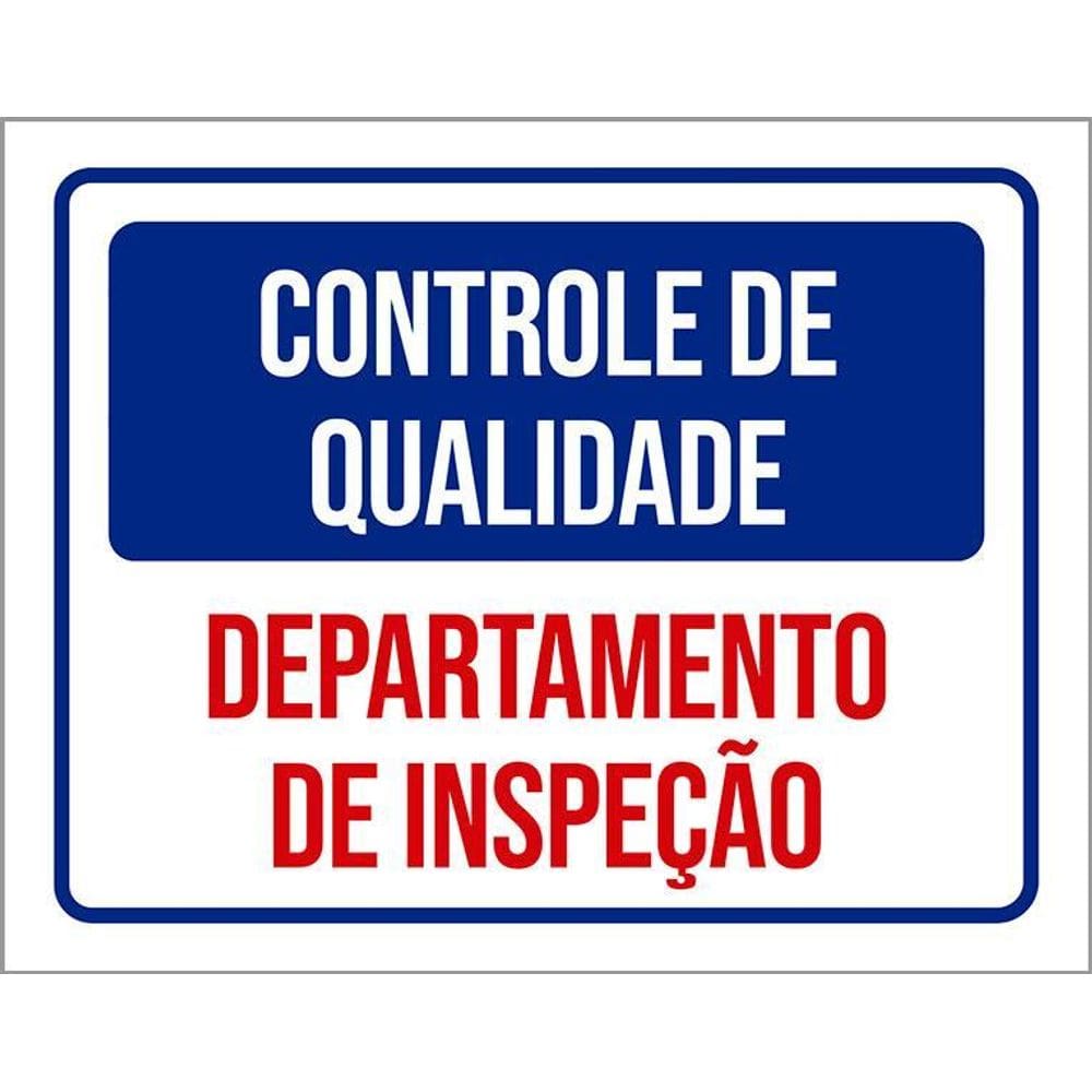 Kit 3 Placas Controle De Qualidade Departamento Inspeção