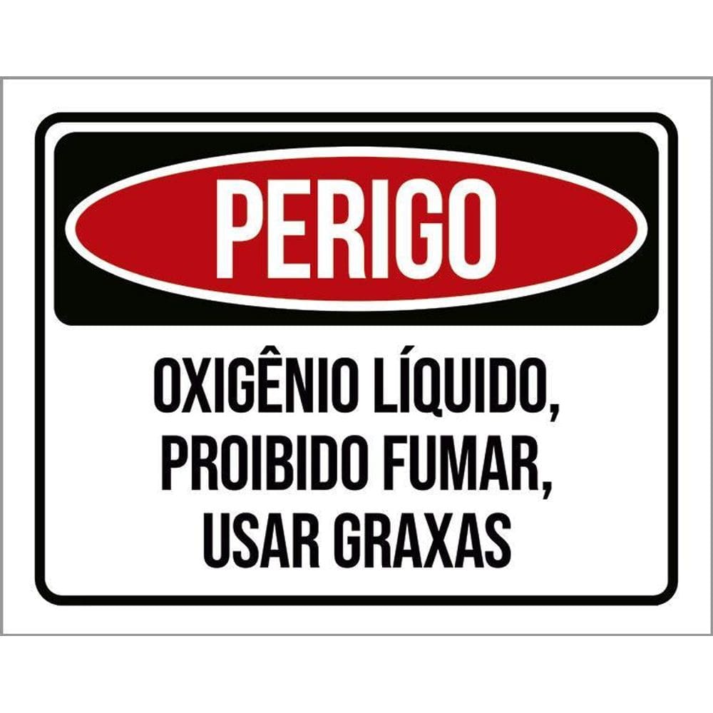 Kit 3 Placas Perigo Oxigênio Líquido Proibido Fumar
