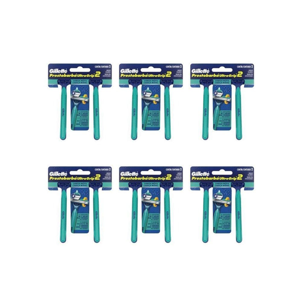 Aparelho Prestobarba Com 2 Ultragrip Cabeça Movel - Kit 6Un