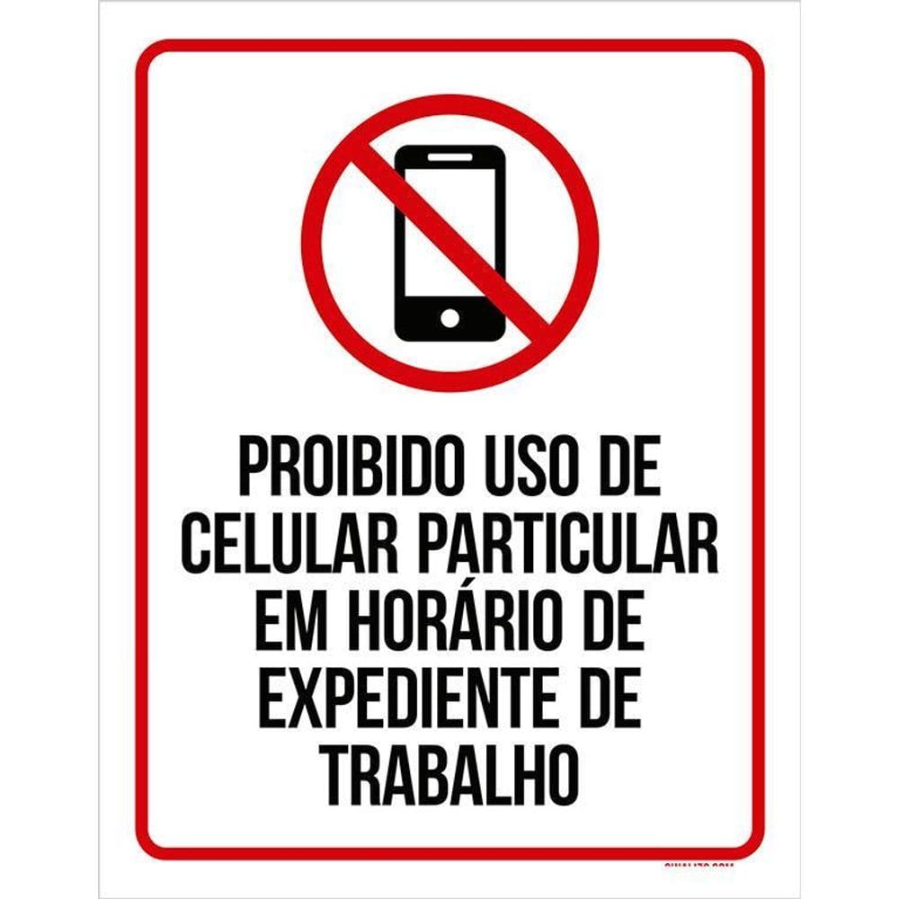 Placa Sinalização Proibido O Uso De Celular 36X46