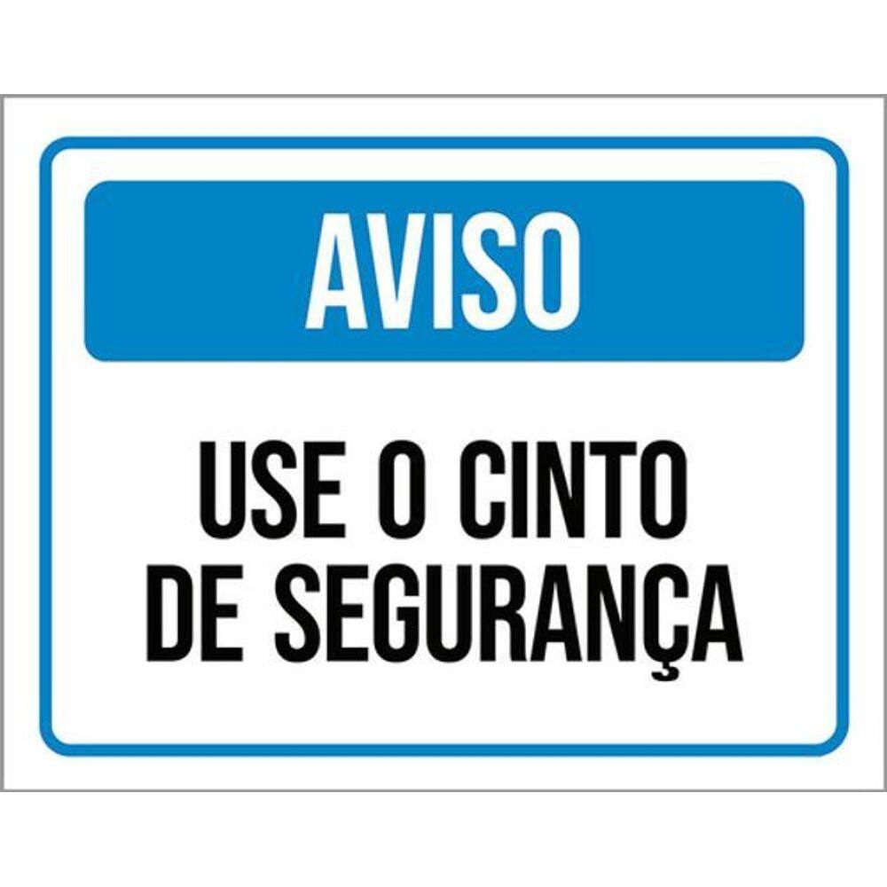Kit 3 Placas Sinalização - Aviso Uso Cinto De Segurança