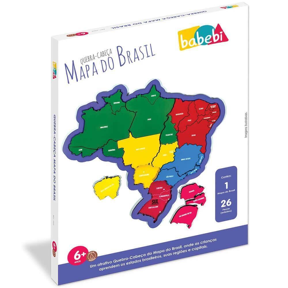 Quebra Cabeca Mapa Do Brasil 26 Pecas Babebi