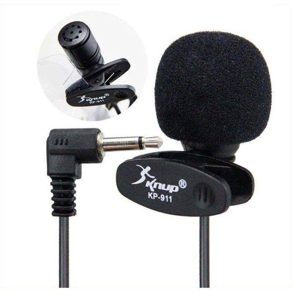 Kit Microfone De Lapela Knup + Adaptador Para Celulares