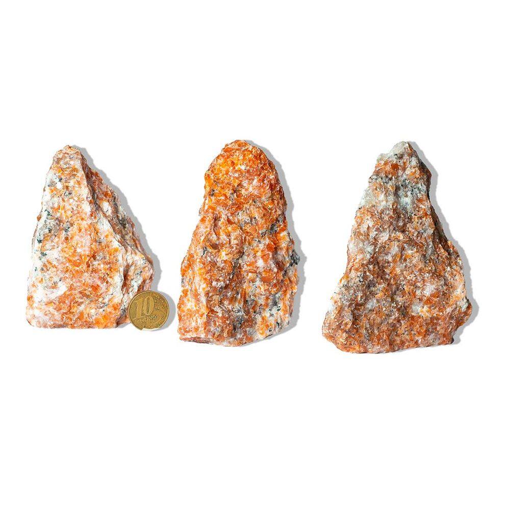 05 Calcita Laranja Pedra Pé Serrado Natural 300 a 400g TipoB
