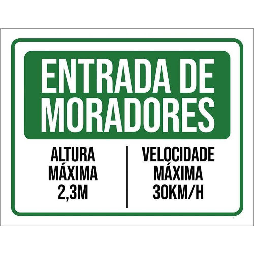 Placa De Sinalização - Condomínio Entrada Moradores 36X46