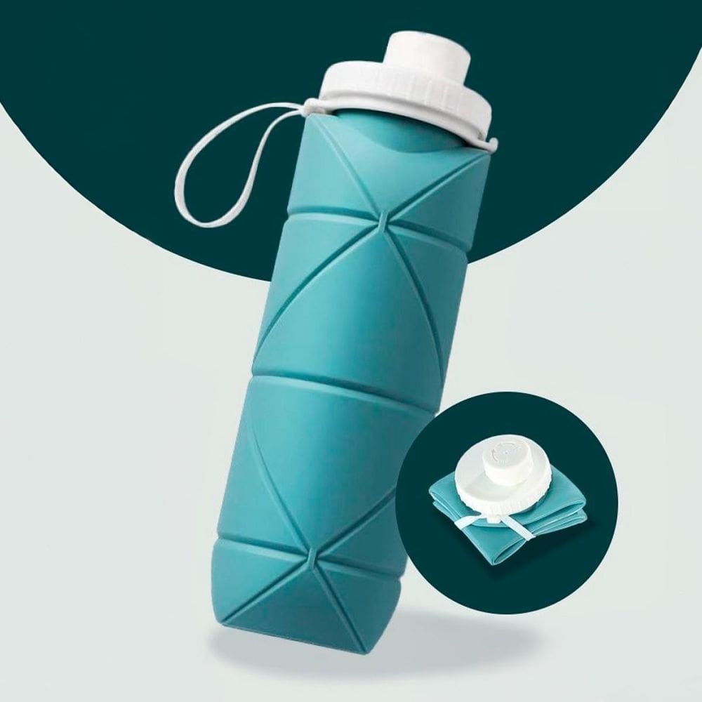 Garrafa Dobrável 600Ml Para Academia Não Vaza