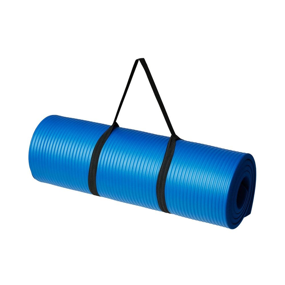 Tapete de ginástica para exercícios e ioga Amazon Basics Extra Thick Blue
