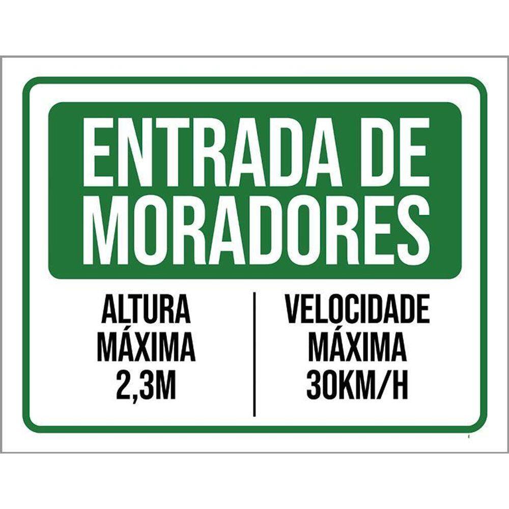 Placa De Sinalização - Condomínio Entrada Moradores 36X46