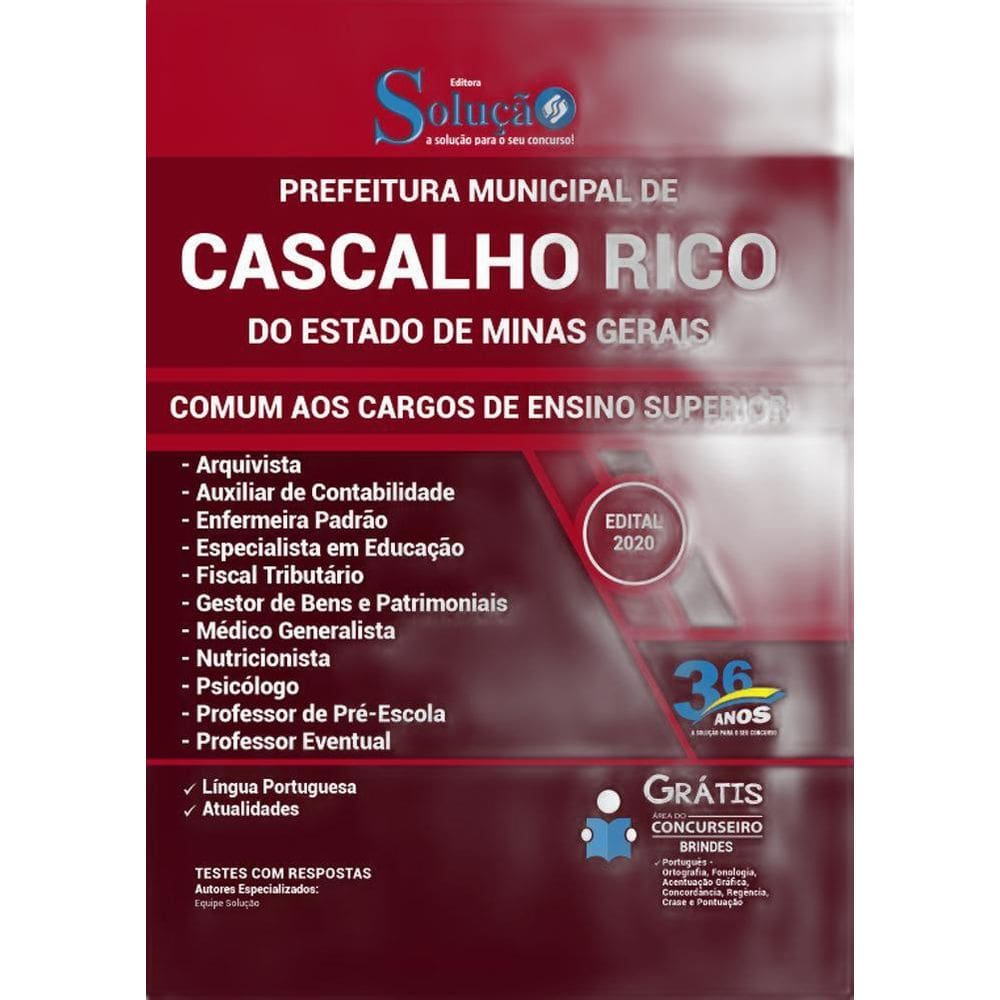 Apostila Cascalho Rico Mg - Comum Aos Cargos Nível Superior