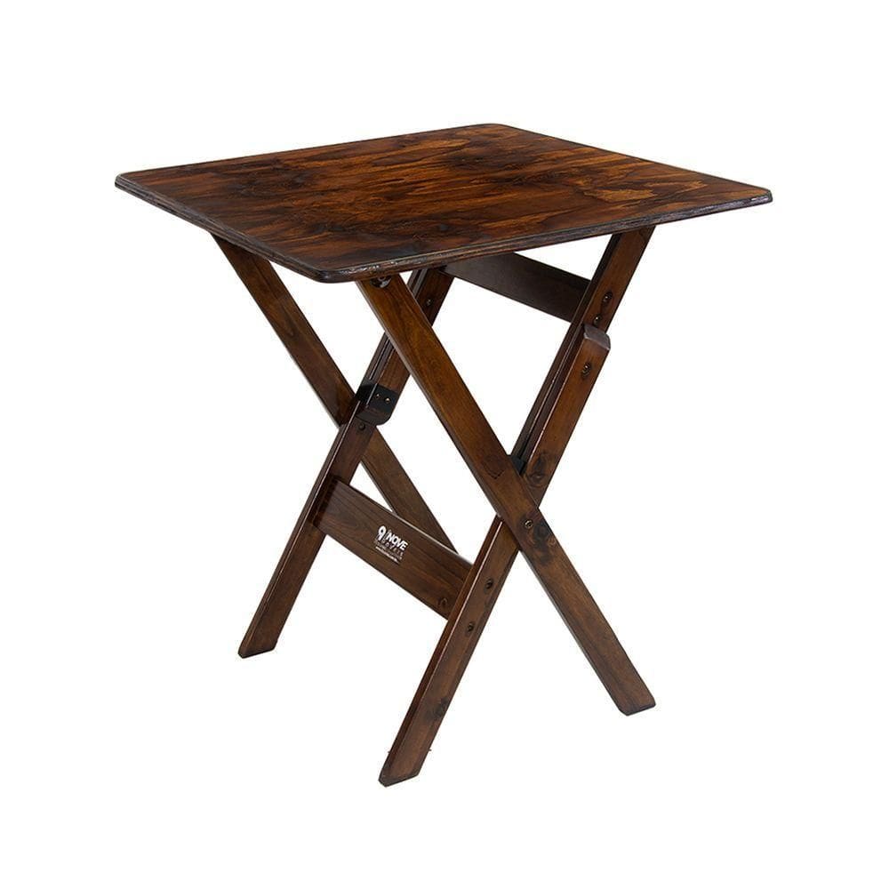 Mesa Dobrável 70x70cm Em Madeira Maciça - Imbuia - Marrom