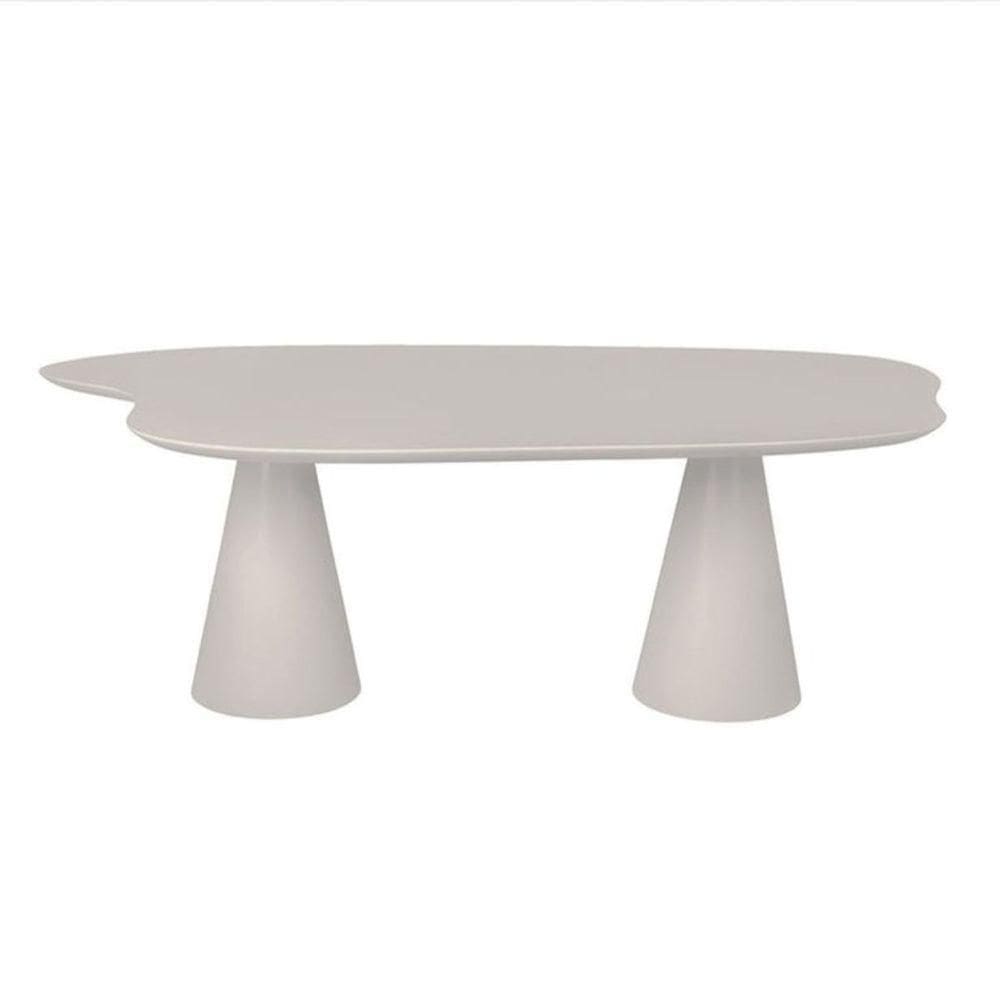 Mesa De Jantar 180x100 Cone Orgânica Nuvem Cor Cinza