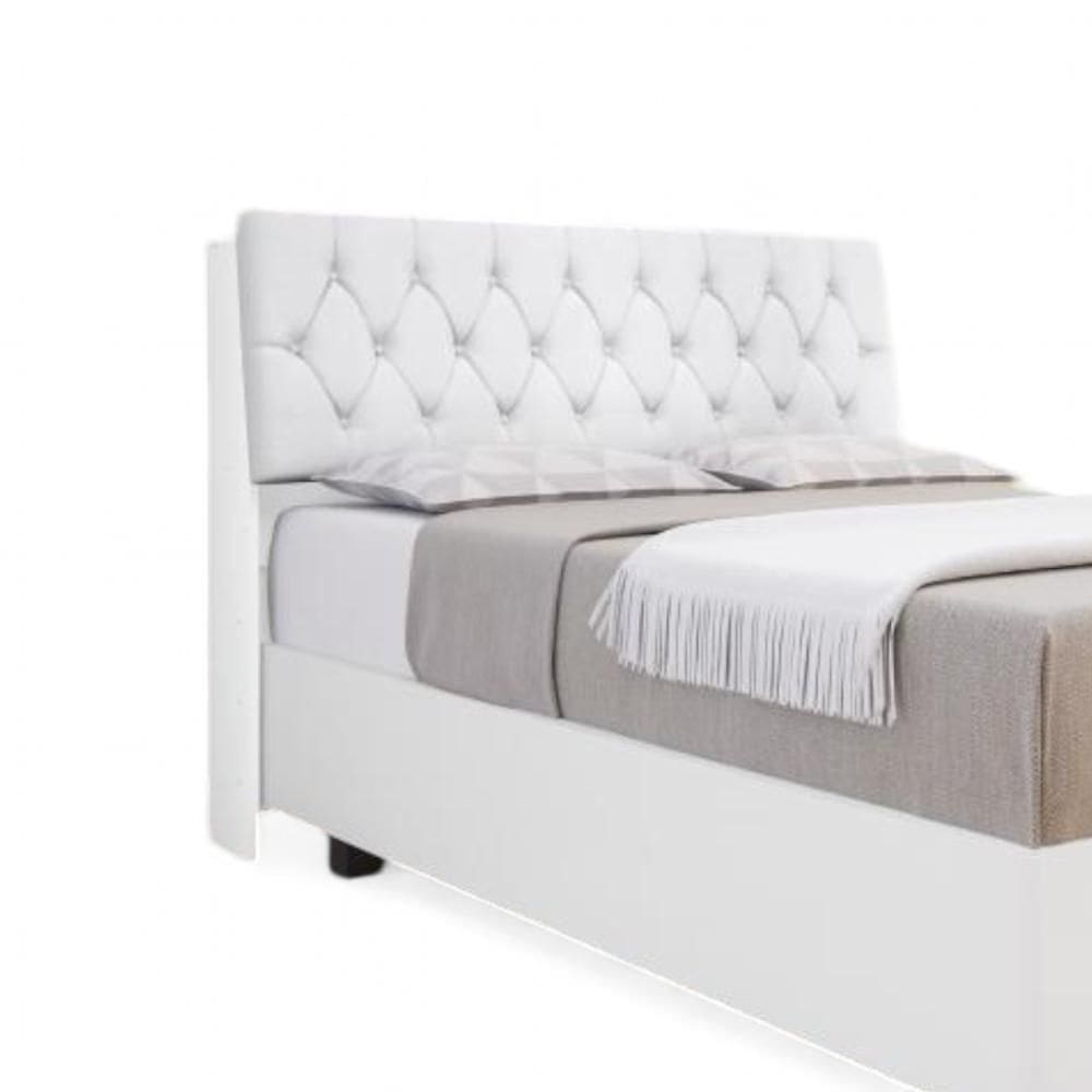 Cabeceira Estofada ísis Queen Branca Com Capitonê Branco