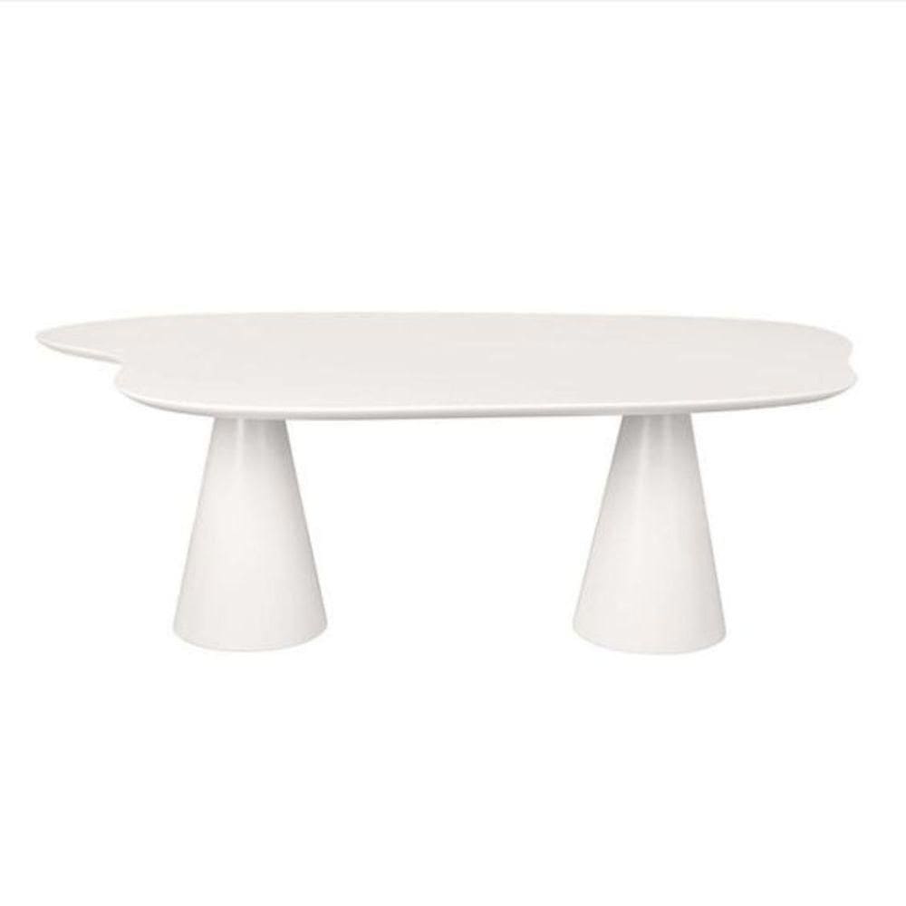 Mesa De Jantar 180x100 Cone Orgânica Nuvem Cor Branca