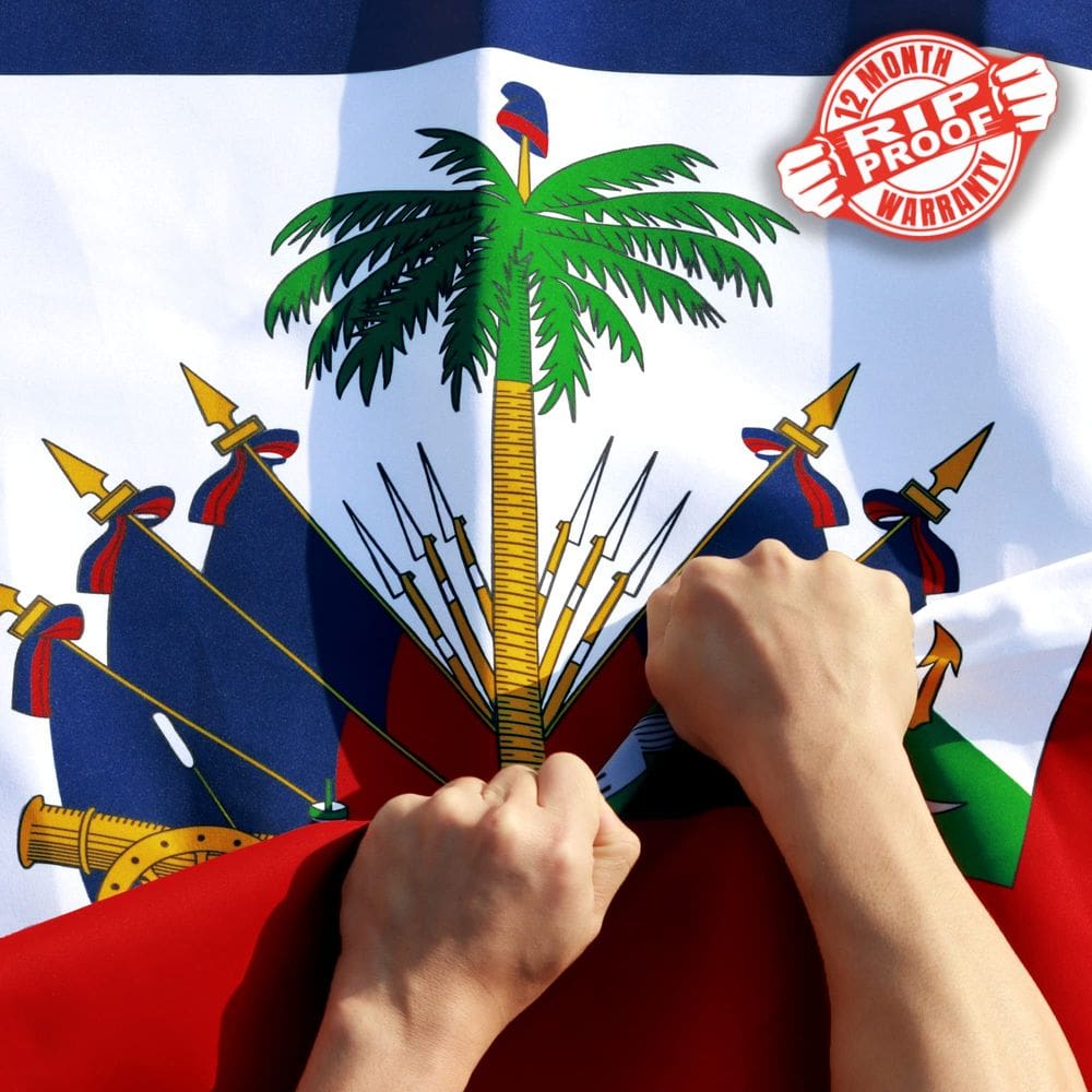 Bandeira Anley à prova de rasgos, dupla face, 3 camadas, Haiti, 90x150cm