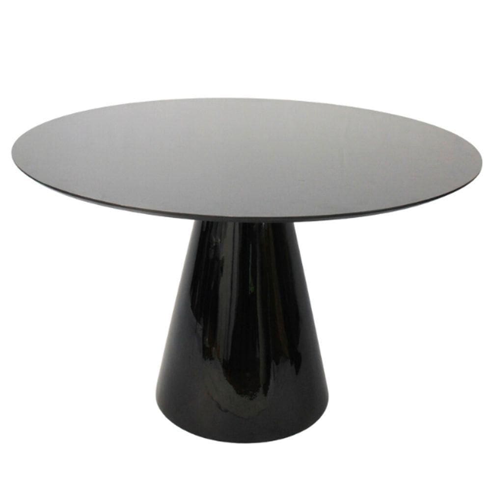 Mesa De Jantar Cone Redonda 120 Cm Laqueada Cores Preto