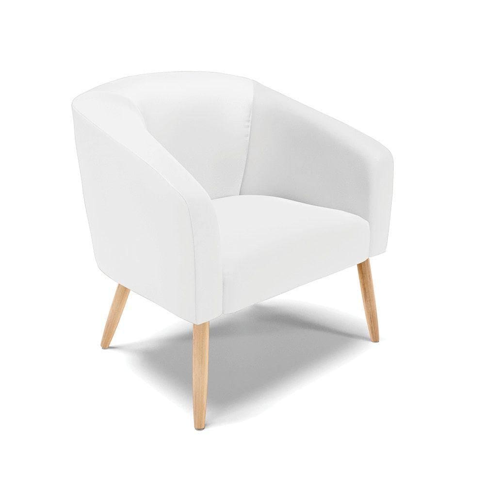 Cadeira Sala De Jantar Pé Palito Natural Stella Sintético D03 - D`rossi Cor Branco