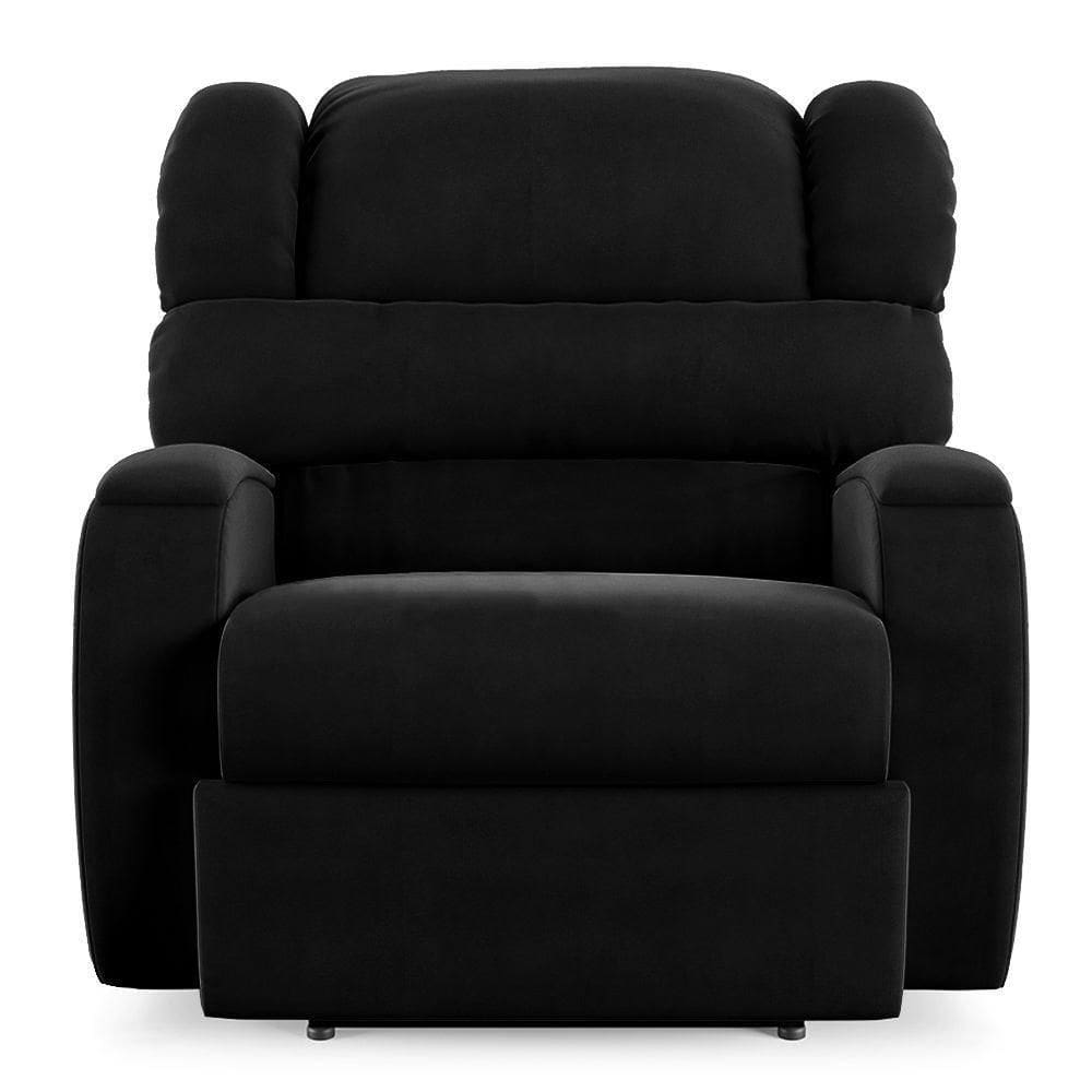 Poltrona Do Papai Reclinável Napoli Power Elétrica Veludo Preto Fh1