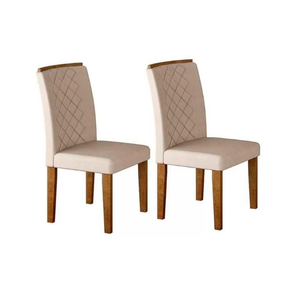 Cadeira Sala De Jantar Jade Kit 2 Un Imbuia Veludo Creme Rufato