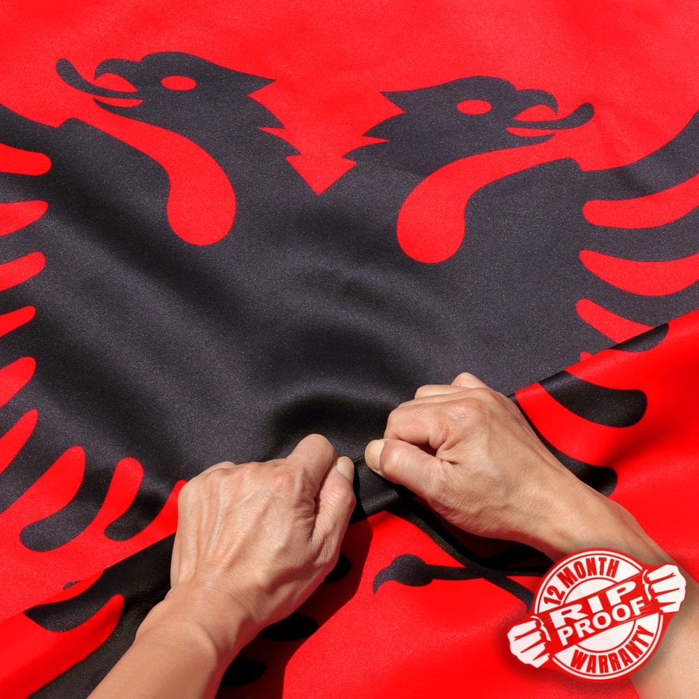 Bandeira Anley à prova de rasgos, dupla face, 3 camadas, Albânia, 90x150cm