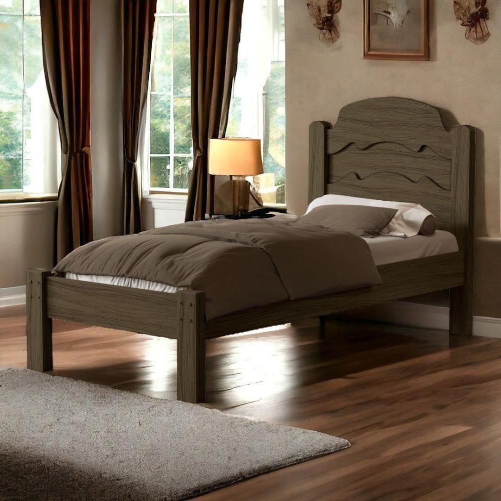 Cama íris Solteiro Castanho Com Colchão Cambel