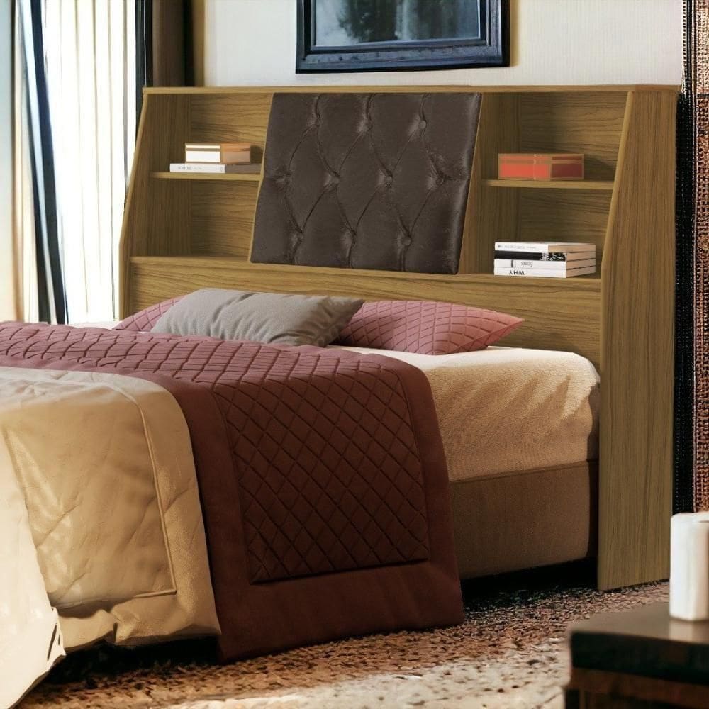 Cabeceira Com Estofado Núbia Casal Freijó E Nogal Cambel