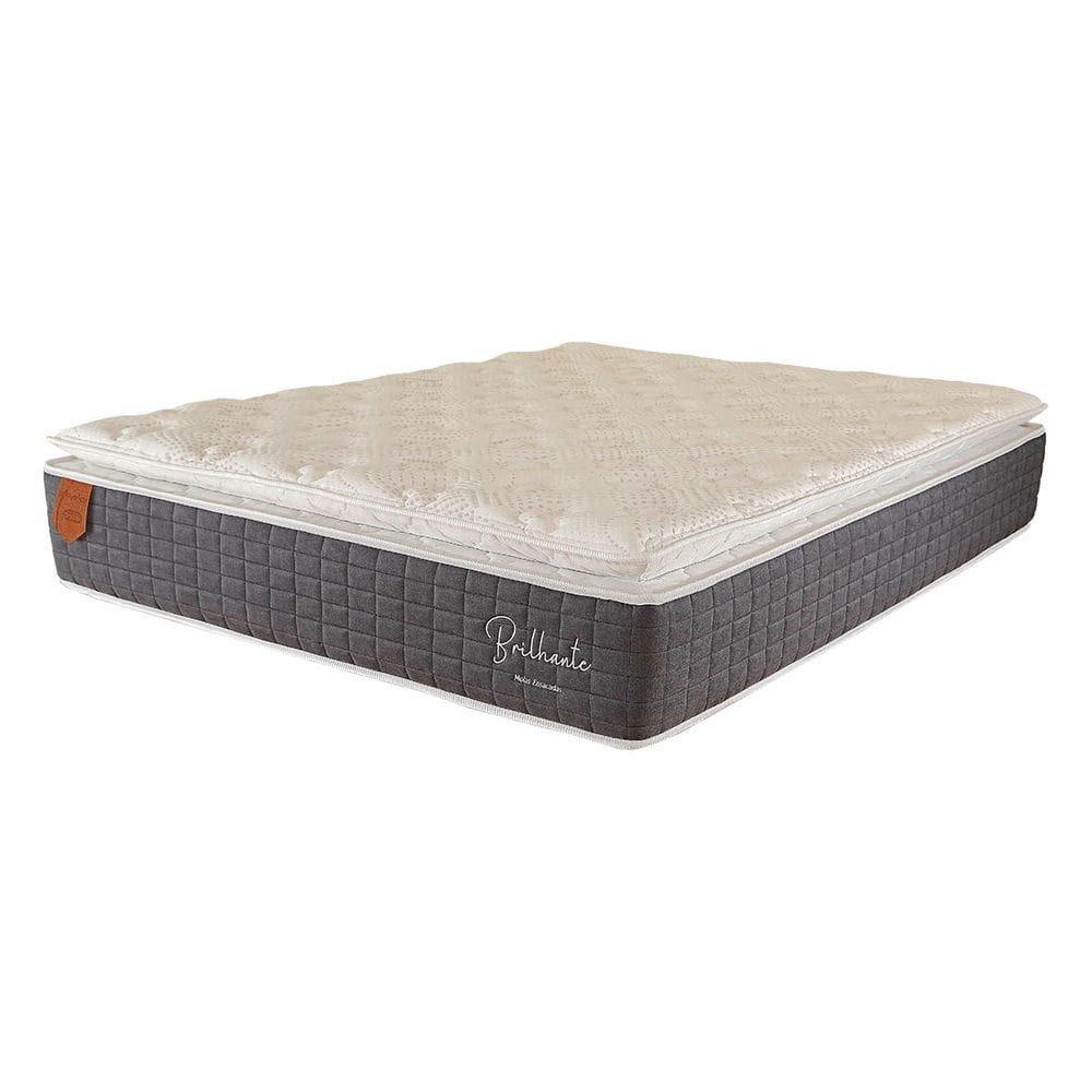 Colchão King Size 193x203x30 Brilhante Prorelax Molas Ensacadas Pillow Top Turn Free - Cinza
