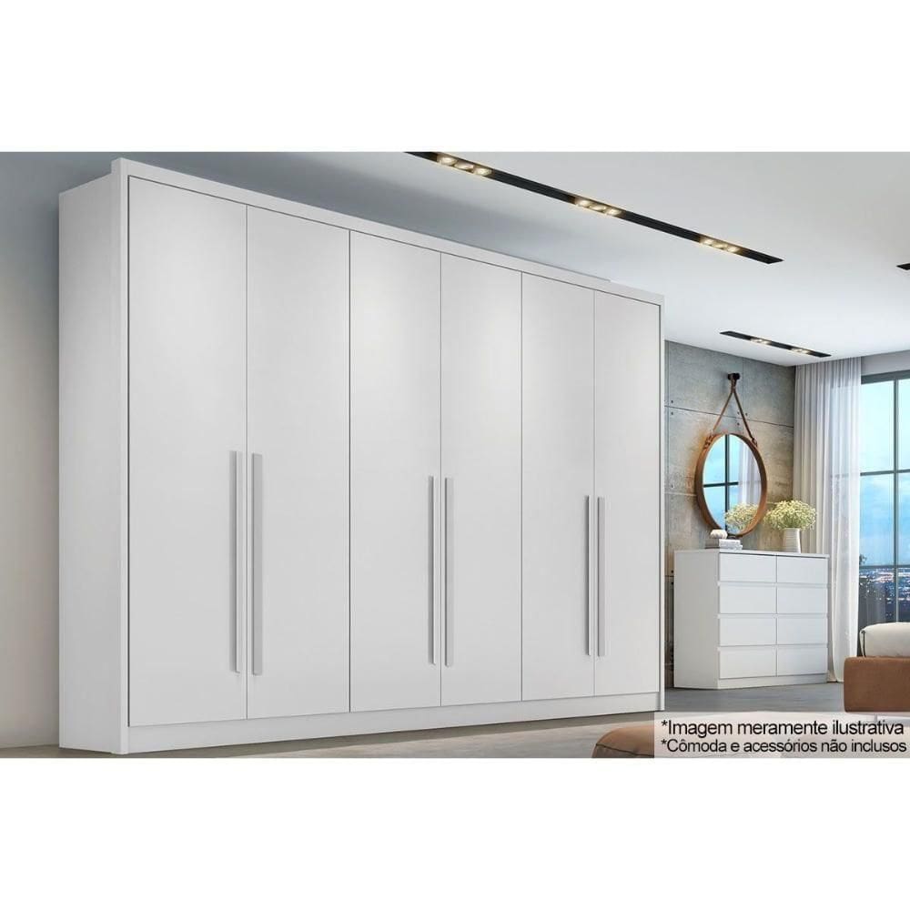 Guarda Roupa Casal 6 Portas E 8 Gavetas Robust-livorno Branco