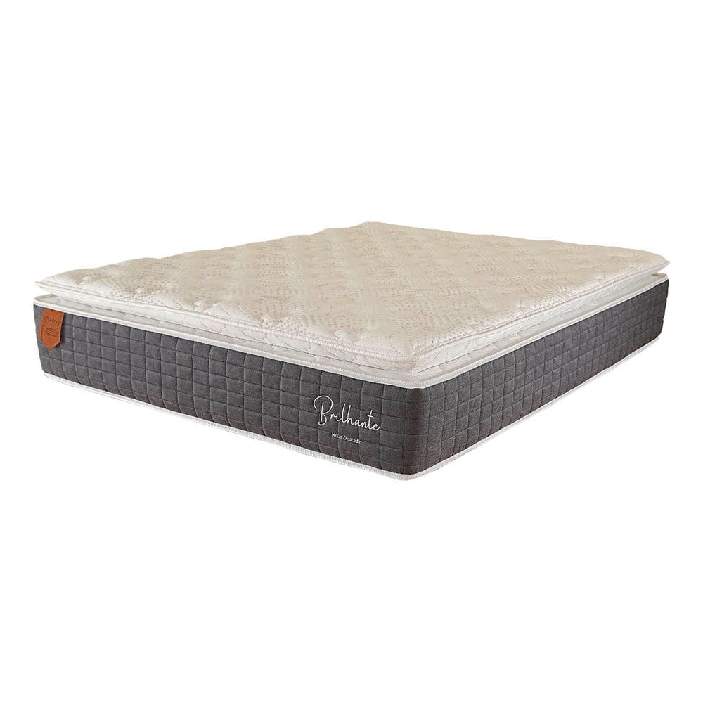 Colchão Viúva 128x188x30 Brilhante Prorelax Molas Ensacadas Pillow Top Turn Free - Cinza