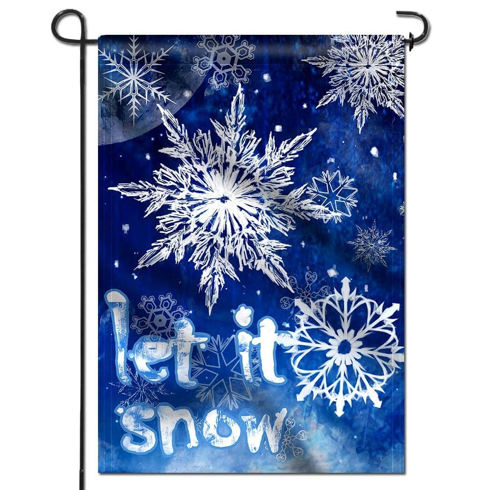 Bandeira de jardim Anley Premium Winter Snowflake 32x45cm Poliéster
