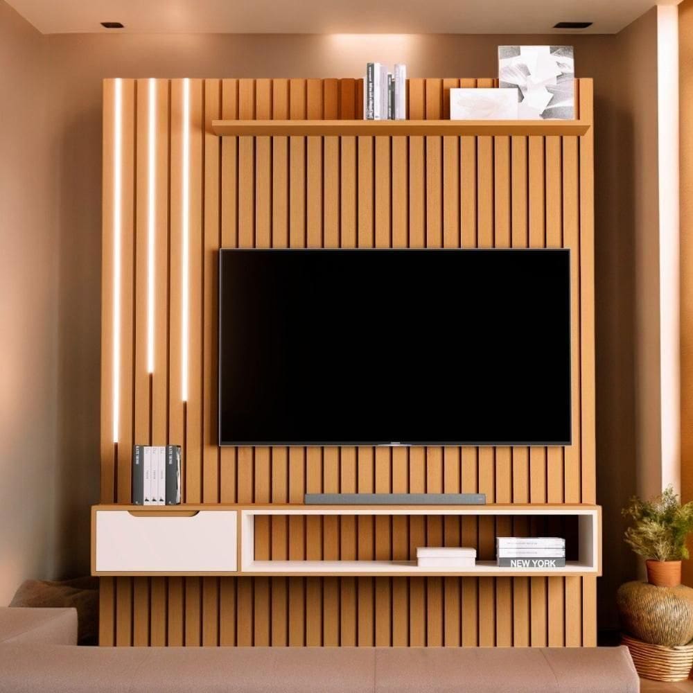 Home Para Tvs 80" Tucumã 1.8 Nature Com Led Jb