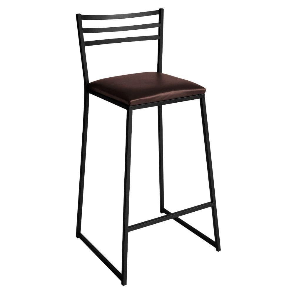 Banqueta Alta Lisboa Em Aço Carbono Tabaco