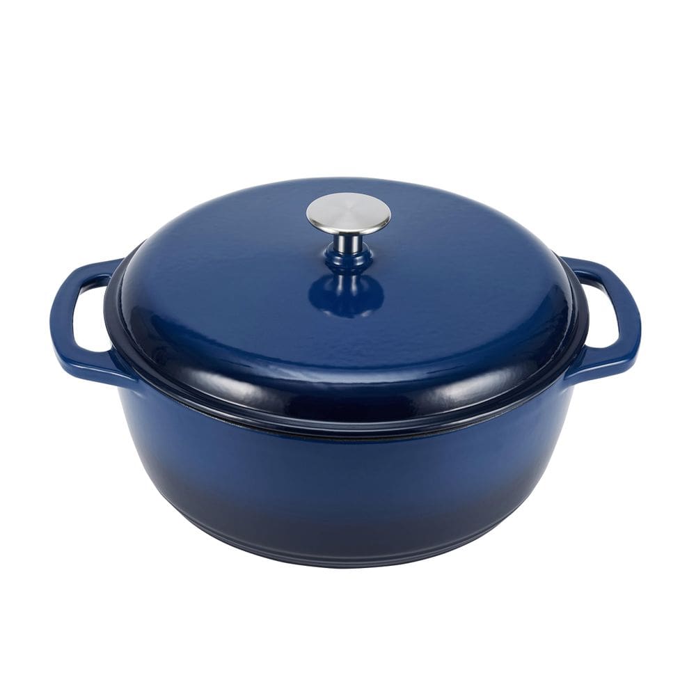 Forno holandês Amazon Basics Ferro fundido esmaltado 6L azul marinho