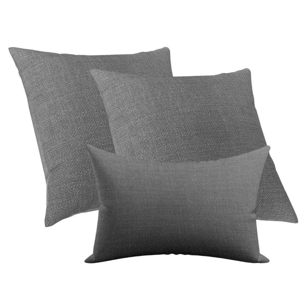 Kit Capa De Almofada Decorativa 50x50 + 30x50cm Cinza Claro