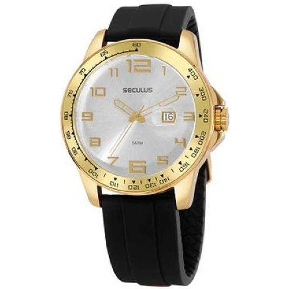 Relógio Seculus Analógico Preto Masculino 44005Gpsvdu2