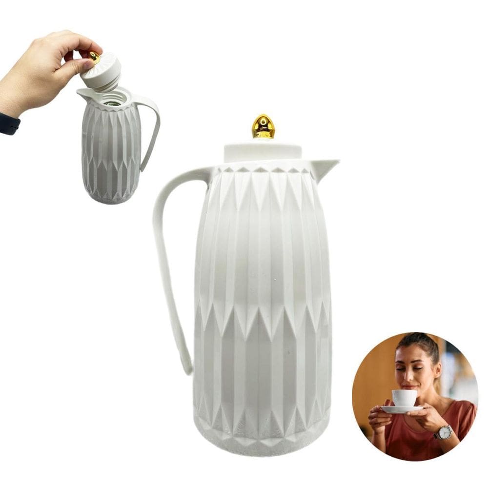 Garrafa Térmica Resistente 1L Jade Branca Linha Horizontal