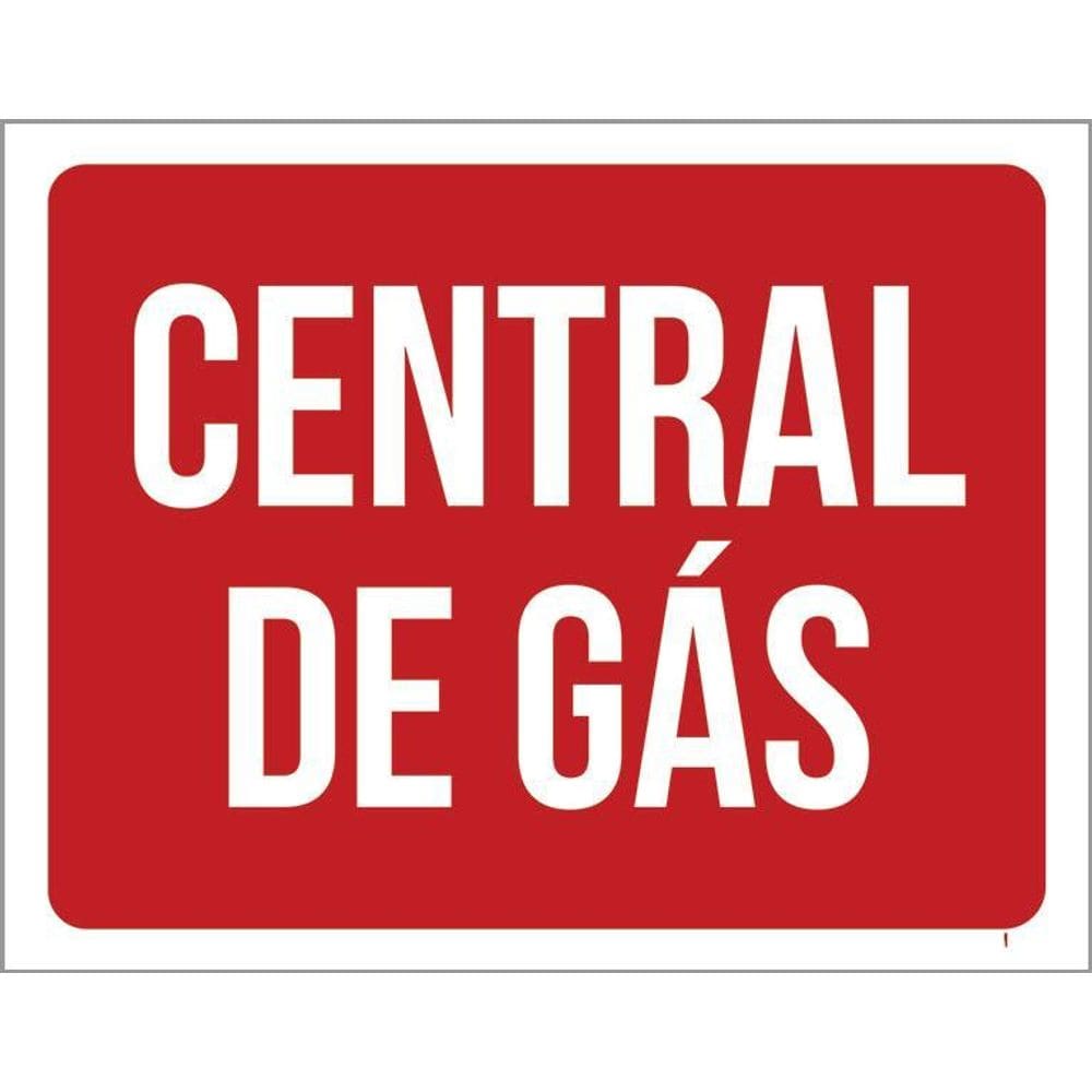 Placa De Sinalização - Cuidado Central De Gás 36X46