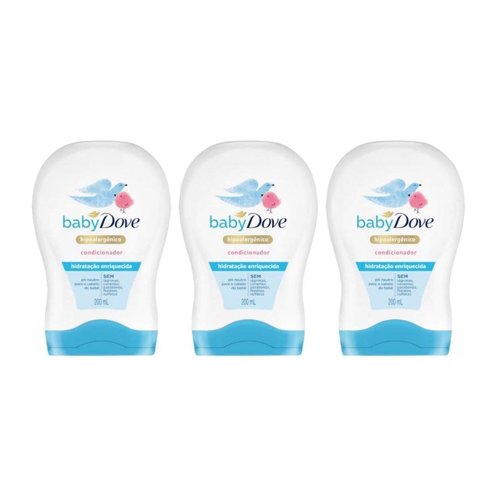 Condicionador Dove Baby 200Ml Hidratante Enriquecida - 3Un