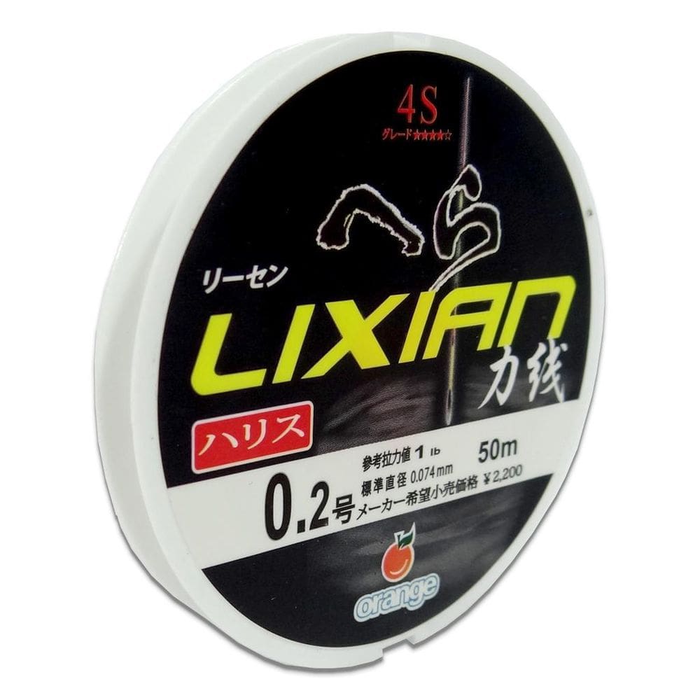 Linha Lider Nylon Orange Lixian 4S - 1Lb - 0.074Mm - 50M