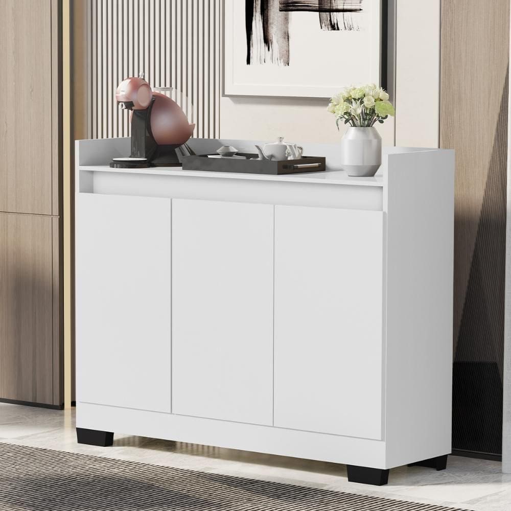 Aparador Buffet Sala Lorde 3 Portas Branco