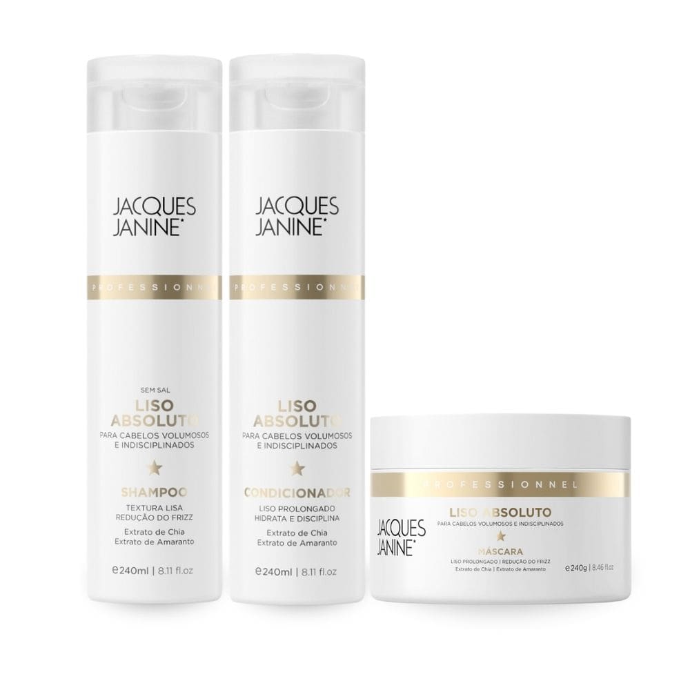 Kit Shampoo + Condicionador + Máscara Liso Absoluto Jacques