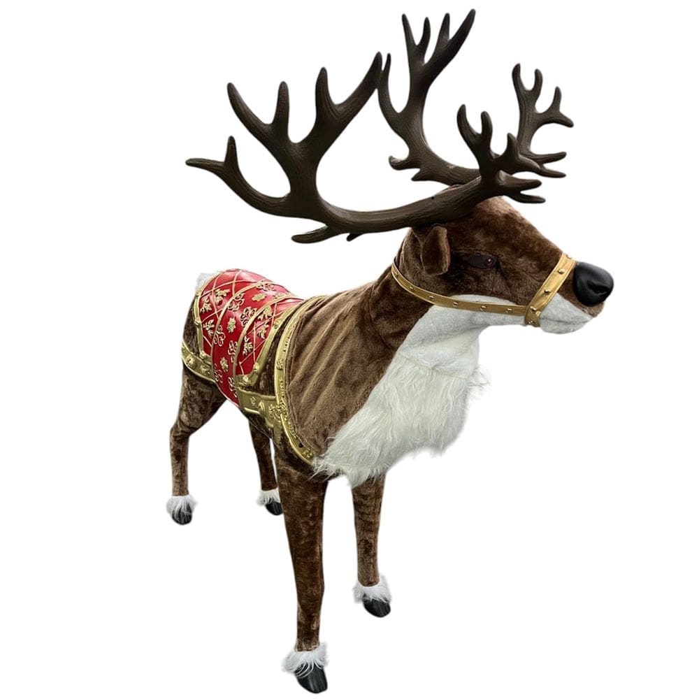 Rena Natal Realista Gigante Natalina Movimenta Cabeça Musical Luxo Decoraçao Enfeite Predio